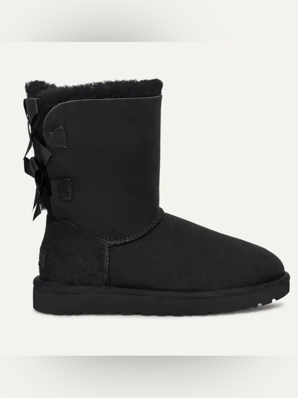 UGG Bailey Bow suede boots black size 8 like new
